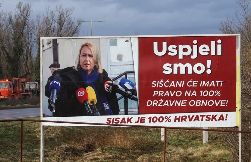 HDZ O PLAKATIMA IKIĆ BANIČEK Samopromocija joj važnija od stradalog grada!