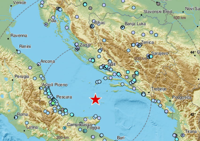 U Jadranskom moru potres jačine 5,4 po Richteru!