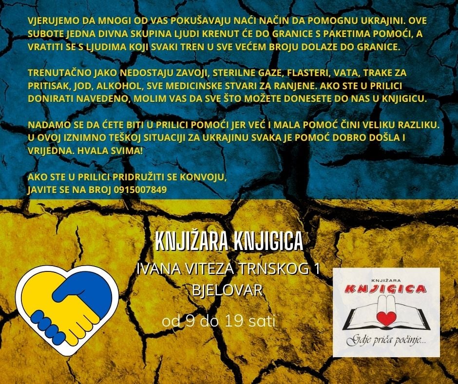 Ukrajina treba pomoć, evo gdje u Bjelovaru možete predati donacije!
