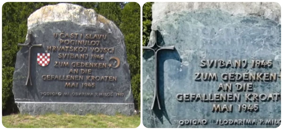 Spomenik na Bleiburgu bez hrvatskog grba i zahvale poginuloj hrvatskoj vojsci