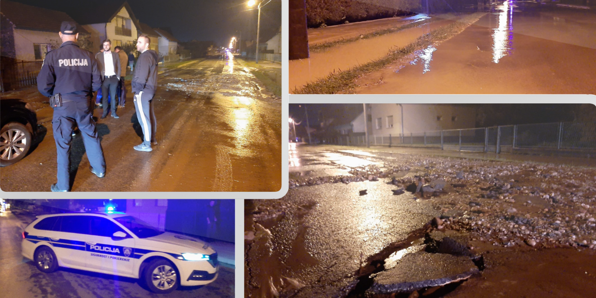 [FOTO i VIDEO] Poplavljena dvorišta i cesta, puca asfalt...