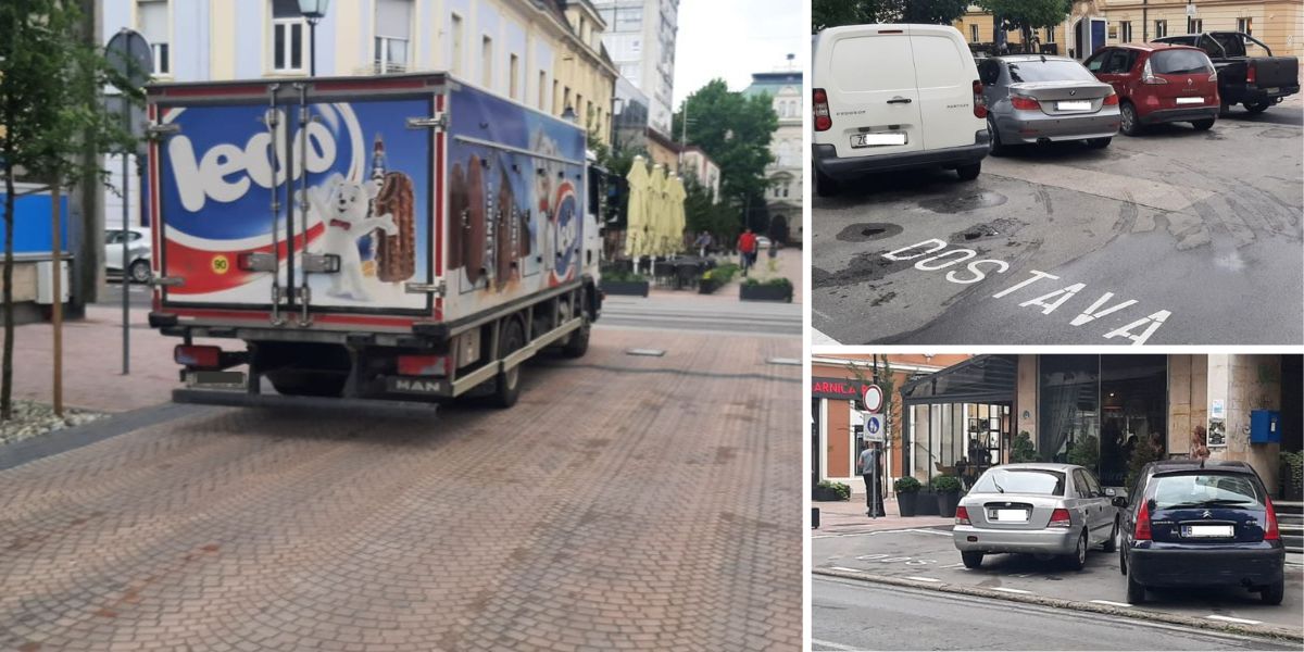 [FOTO] Kamioni i dalje parkiraju na korzo, dostavna mjesta zauzeli 'civilni' auti...