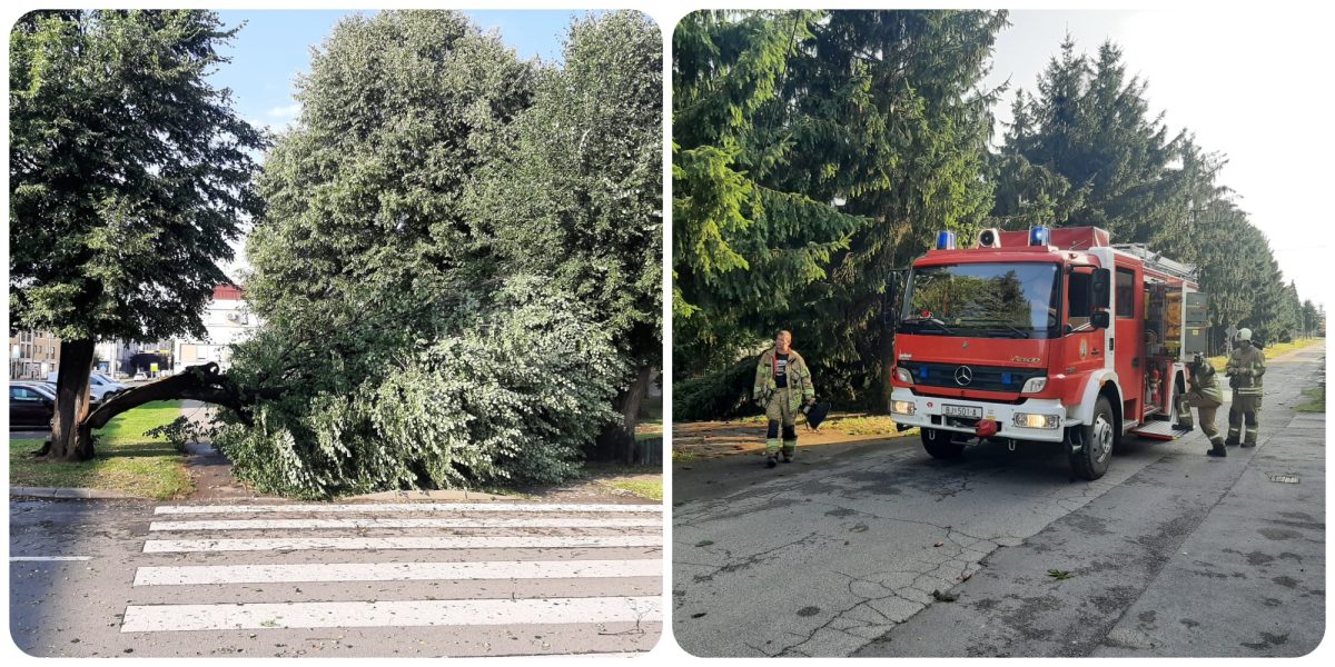 [FOTO] Olujno nevrijeme poharalo Bjelovar, vatrogasci imaju pune ruke posla