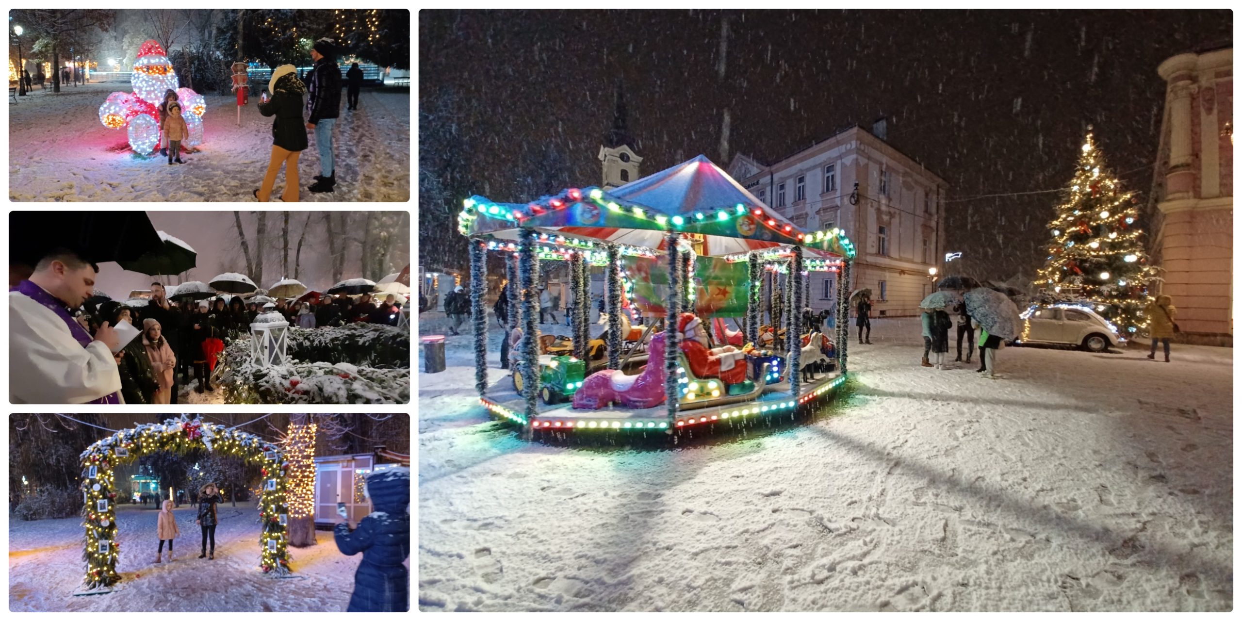 [FOTO] Snijeg uljepšao paljenje prve bjelovarske adventske svijeće