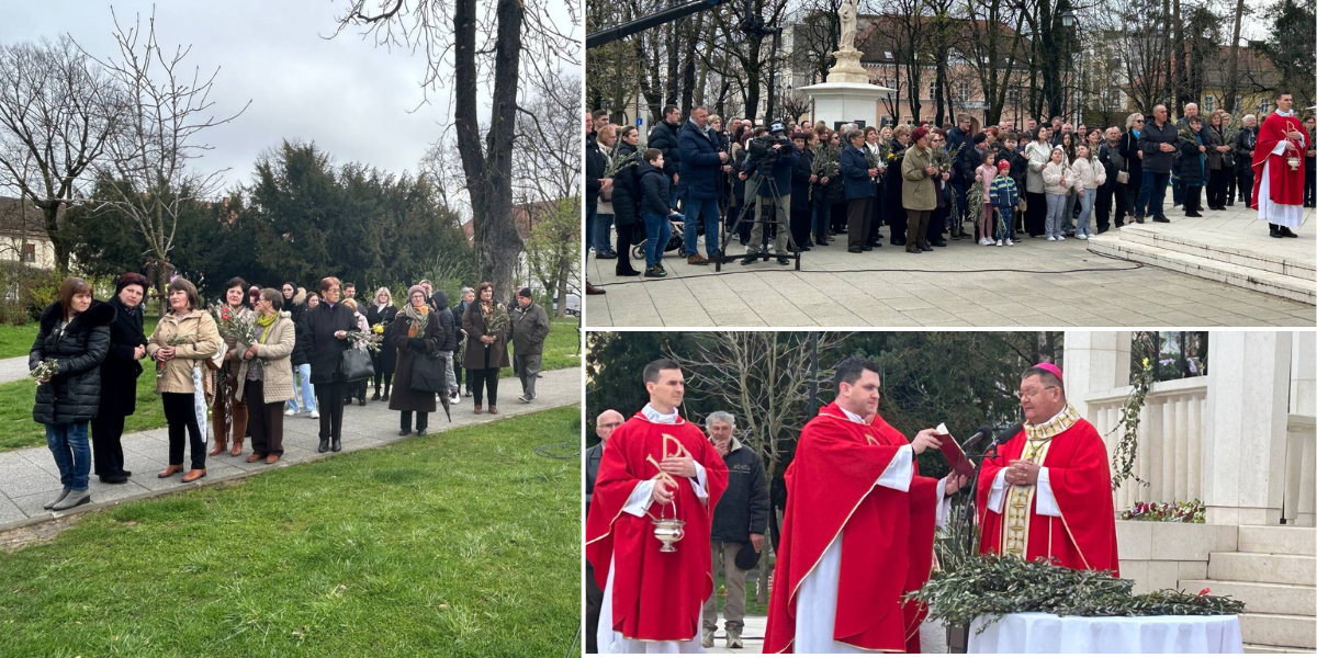 [FOTO] Bjelovarčani obilježavaju Cvjetnicu, misno slavlje prenosi i nacionalna televizija