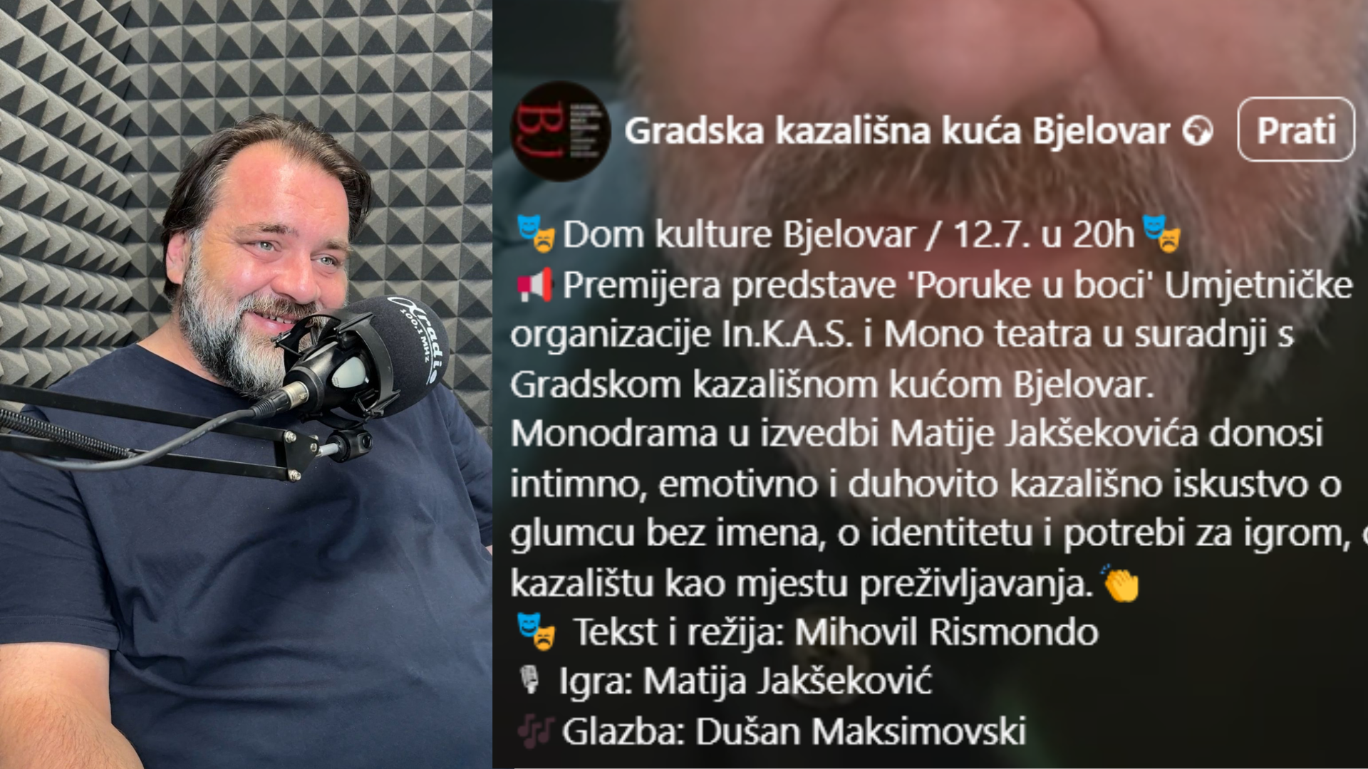 Matija Jakšeković vraća se na scenu monodramom 'Poruke u boci'