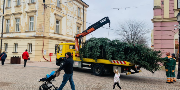 Gotovo sve je spremno za advent: Na korzo stiglo božićno drvce