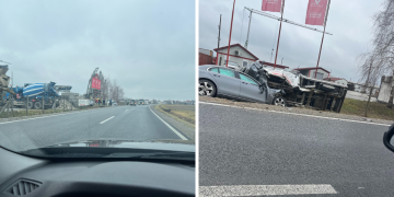 Teška prometna nesreća na obilaznici: Sudarili se teretno i osobno vozilo