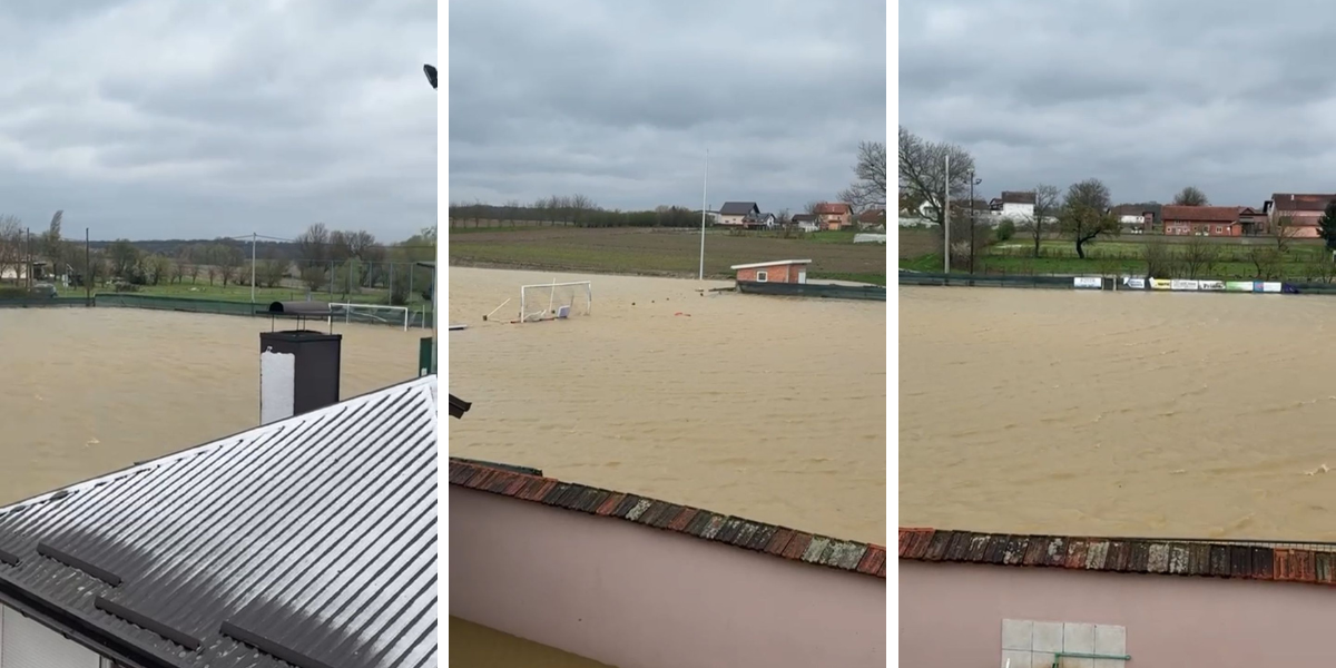 Voda poplavila igralište: Umjesto nogometa, sada se može igrati vaterpolo