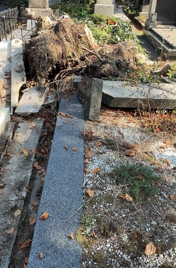 Oštećeni grobovi na Mirogoju